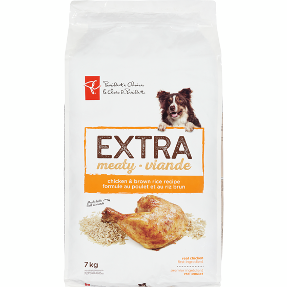 le Choix du Président Nourriture sèche pour chiens adultes, recette de poulet et de riz brun 7 kg, 0,39 $/100g