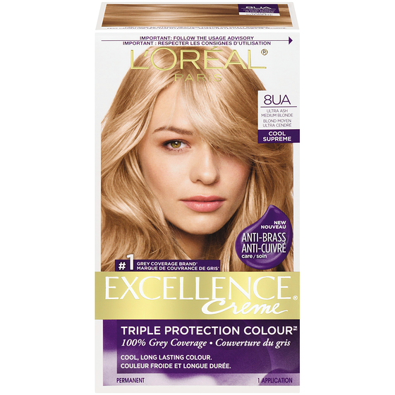 L'Oreal Paris Excellence Crème Hair Dye, Permanent Hair Color 8UA Ultra Ash Medium Brown 1 ea, $16.99/1ea