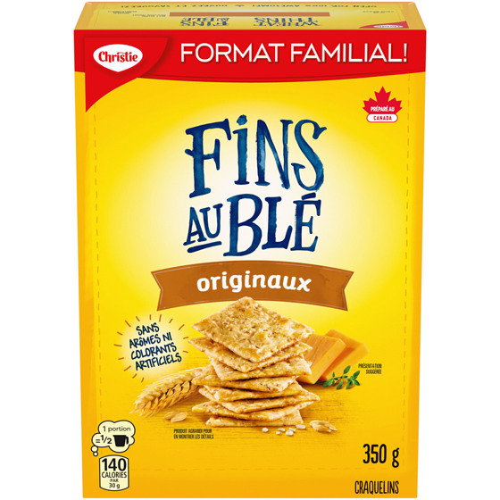Christie Craquelins FINS AU BLÉ Originaux, format familial 350 g, 1,14 $/100g
