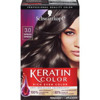 Keratin Color Permanent Hair Color Cream, 3.0 Espresso