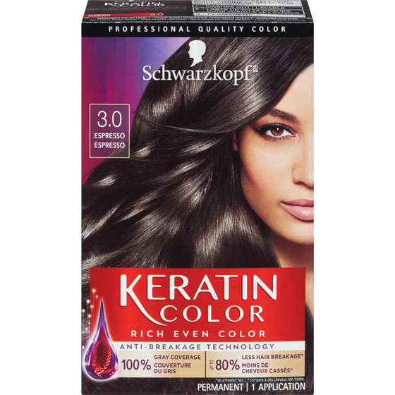 Schwarzkopf Keratin Color Permanent Hair Color Cream, 3.0 Espresso 60 ml, $24.98/100ml