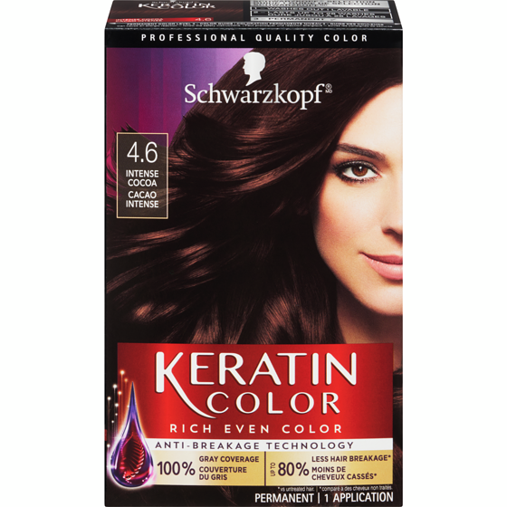 Schwarzkopf Keratin Color Permanent Hair Color Cream, 4.6 Intense Cocoa 60 ml, $24.98/100ml