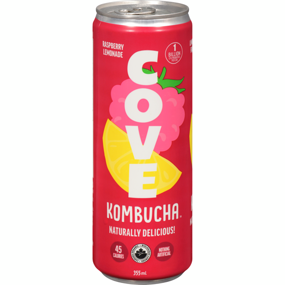 COVE Organic Raspberry Lemon Kombucha 355 ml, $0.99/100ml