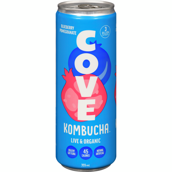 COVE Blueberry Organic Kombucha 355 ml, $0.99/100ml