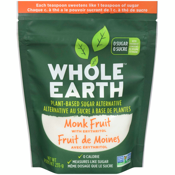Whole Earth Sweetner Co. Monk Fruit Sweetener 235 g, $5.31/100g