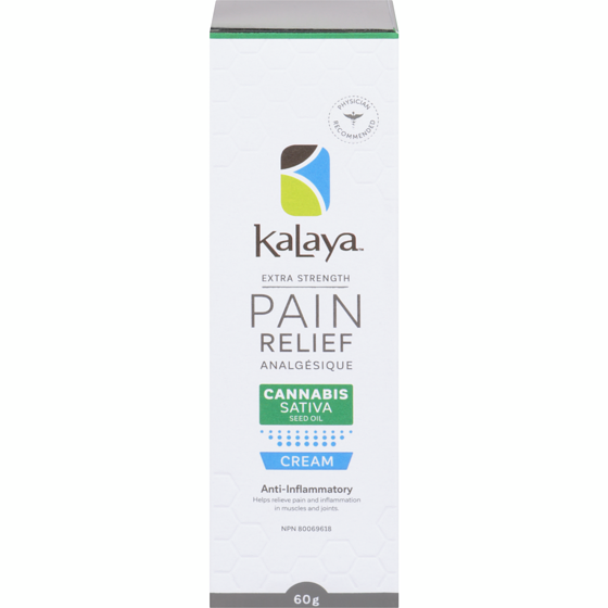 Kalaya Pain Relief Extra Strength Cream Cannabis Sativa Seed Oil 60 g, $21.65/100g