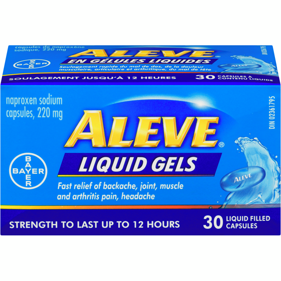 Aleve Pain Relief Liquid Gels, Strength to Last Up to 12 Hours 30 ea, $0.47/1ea