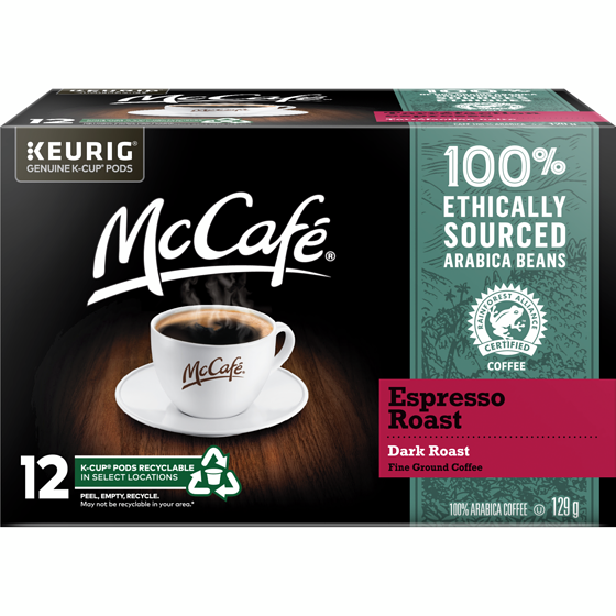 McCafe Premium Espresso Dark Roast, K-Cup Coffee Pods, 12 Count 12 ea, $1.25/1ea