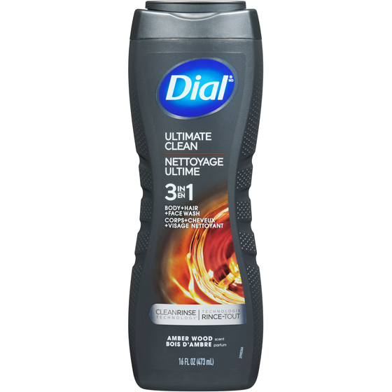 Dial Men 3in1 Body, Hair and Face Wash, Ultimate Clean, Amber Wood Scent 473 ml, $1.16/100ml