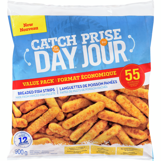 Catch of the Day Value Pack Breaded Fish Strips 900 g, $1.06/100g