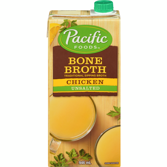 Pacific Foods Unsalted Chicken Bone Broth 946 ml, $1.16/100ml