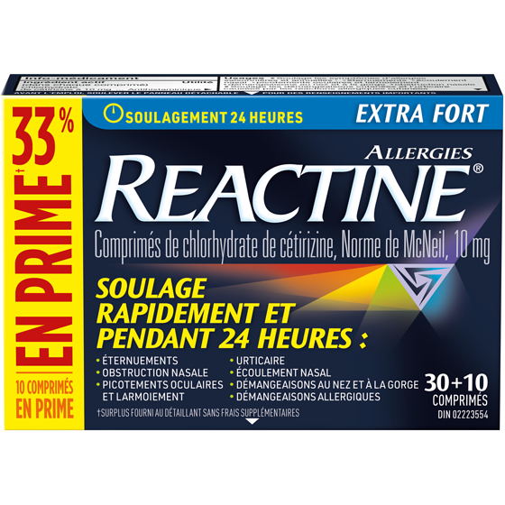 Réactine Comprimes Extra Fort 40 ea, 0,72 $/1ch