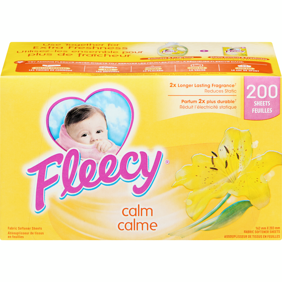 Fleecy Aroma therapy calm feuilles assouplissantes pour la sécheuse 200 ea, 0,06 $/1ch