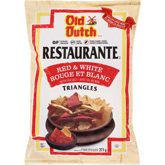 Old Dutch Restaurante Premium Tortilla Chips Red & White with Sea Salt 275 g, $1.81/100g