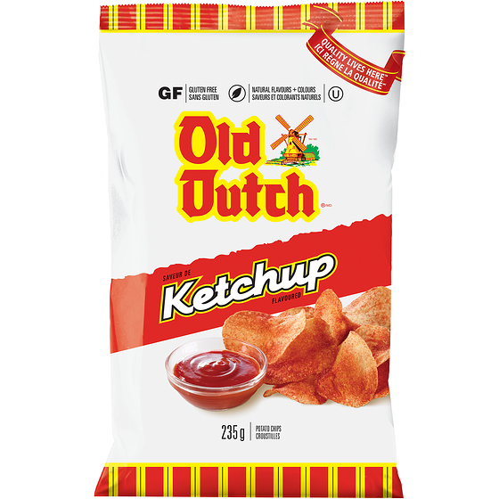 Old Dutch Croustilles au ketchup 235 g, 2,12 $/100g