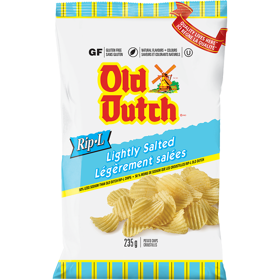 Old Dutch Lightly Salted Chips 235 g, $2.12/100g