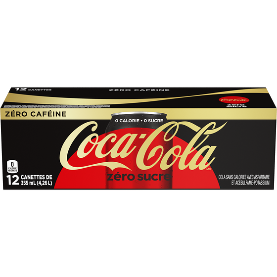 Coca-Cola Cola Zero Sucre Zéro Caféine Fridge Pack Cannettes 12x355.0 ml, 0,20 $/100ml