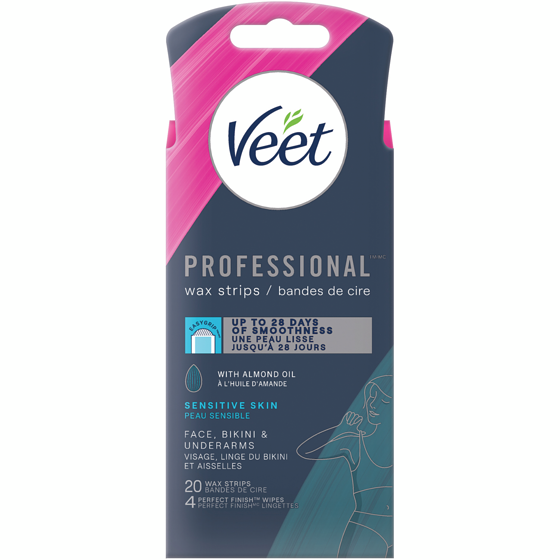 Veet Professional Wax Strips for Face, Bikini, & Underarms 20 ea, $0.52/1ea