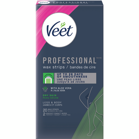 Veet Professional Wax Strips, Aloe Vera, Legs & Body, Dry Skin 20 ea, $0.67/1ea