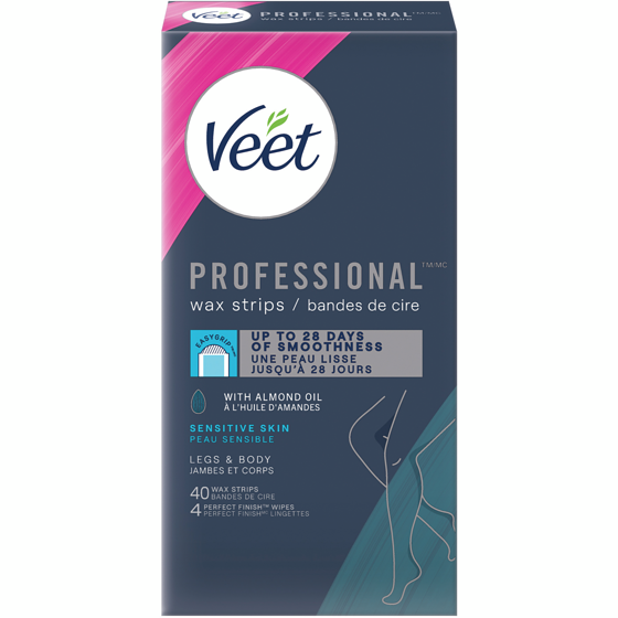 Veet Professional Wax Strips for Legs & Body, Sensitive Skin 40 ea, $0.50/1ea
