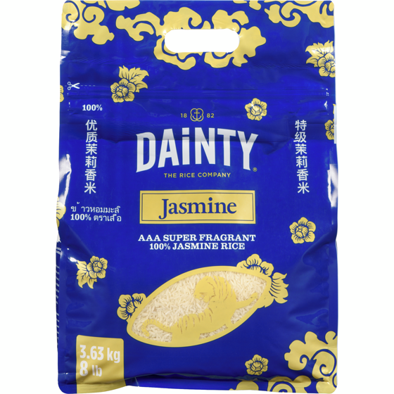 Dainty 100% Jasmine Rice 3.63 kg, $0.72/100g