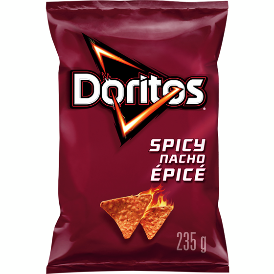 Doritos Chips tortilla aromatisées Nacho épicé 235 g, 1,69 $/100g