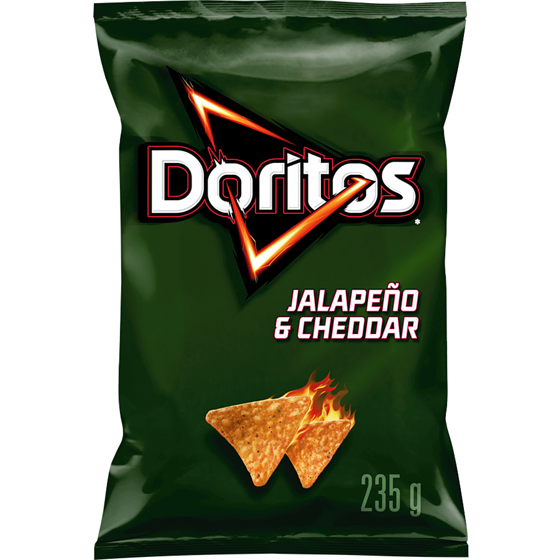 Doritos Chips tortilla aromatisées Jalapeño & cheddar 235 g, 1,69 $/100g