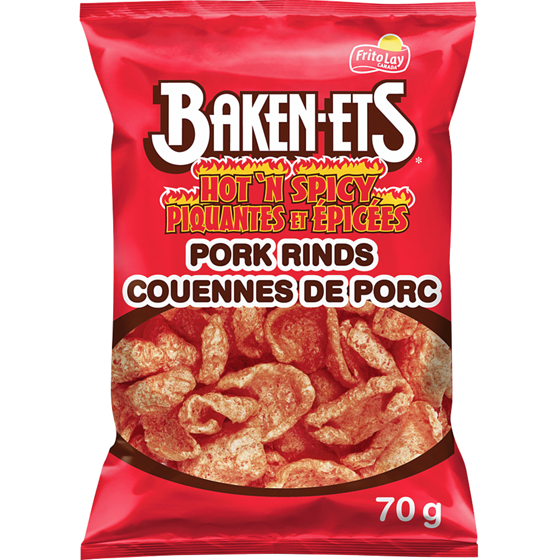 Baken-Ets Hot & Spicy Pork Rinds 70 g, $4.27/100g