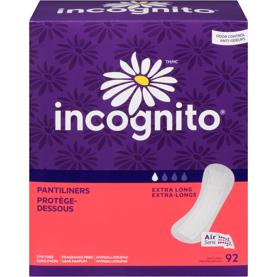 Incognito Extra Long Pantiliners 92 ea, $0.15/1ea