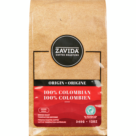 Zavida Café colombien moulu à torréfaction moyenne 340 g, 5,00 $/100g