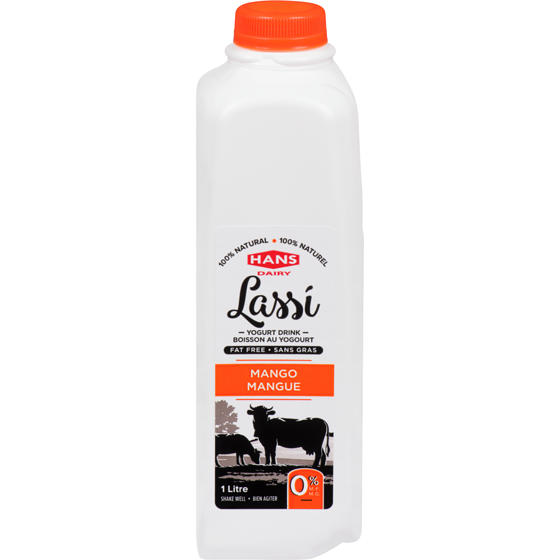 Hans Lassi Yogurt Drink Mango Fat Free 0 % M.F. 1 l, $0.35/100ml