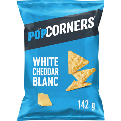 PopCorners Croustilles de maïs soufflé aromatisées Cheddar blanc 142 g, 2,46 $/100g