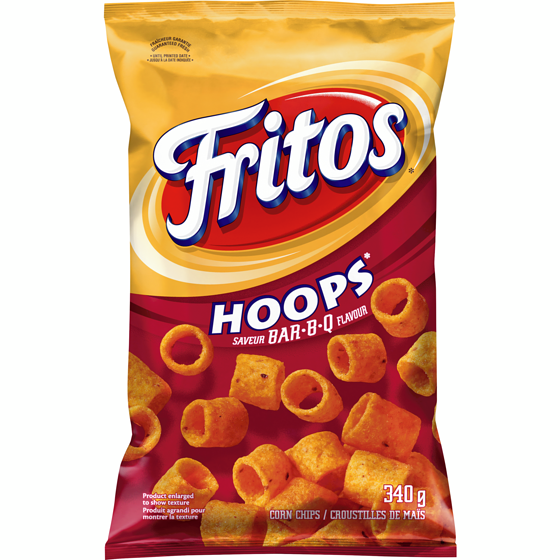 Fritos Croustilles de maïs Hoops Saveur Bar-B-Q 340g 340 g, 1,47 $/100g
