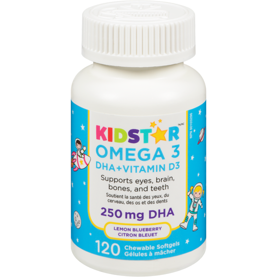 Kidstar 250 Mg Dha Lemon Blueberry Omega 3 Dha + Vitamin D3 120 ea, $0.37/1ea