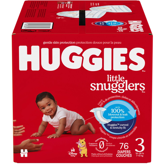 Huggies Couches pour bébés Little Movers, taille 3, 76 couches 76 ea, 0,37 $/1ch