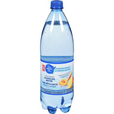 PC Blue Menu Peach Mango Sparkling Flavoured Water 1 l, $0.13/100ml