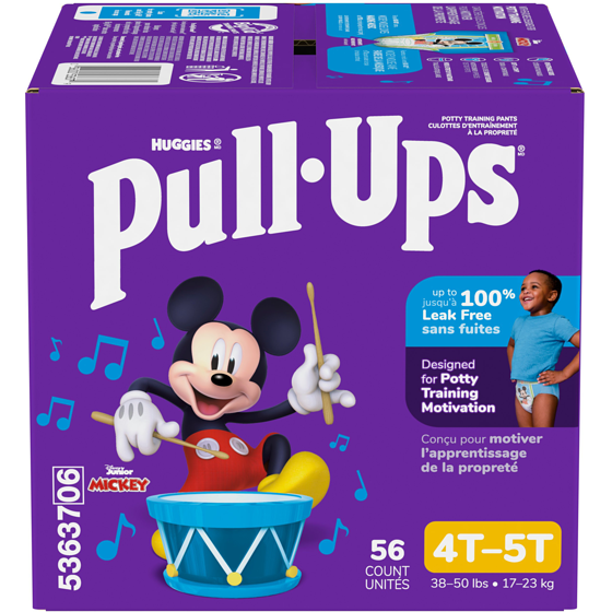 Huggies Sous-vêtements d’entraînement pour garçons, 4T-5T (38 à 50 livres), 56 sous-vêtements 56 ea, 0,64 $/1ch