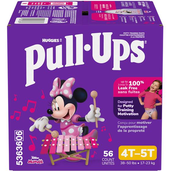 Huggies Sous-vêtements d’entraînement pour filles, 4T-5T (38 à 50 livres), 56 sous-vêtements 56 ea, 0,64 $/1ch