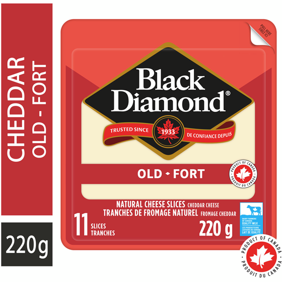 Black Diamond Tranches de fromage cheddar fort blanc naturel 220 g, 2,95 $/100g