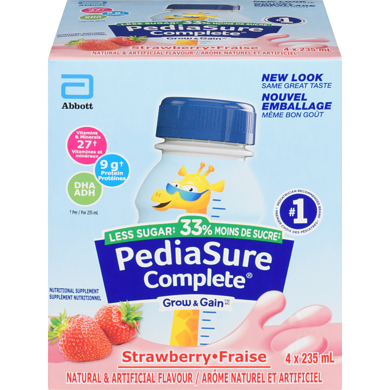 Pediasure Strawberry Nutritional Supplement 4x235.0 ml, $1.06/100ml