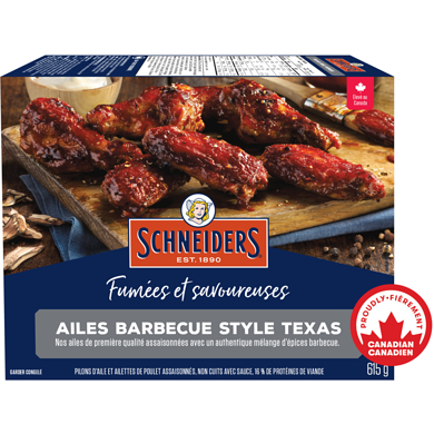 Schneiders Ailes de poulet barbecue style Texas 615 g, 2,44 $/100g