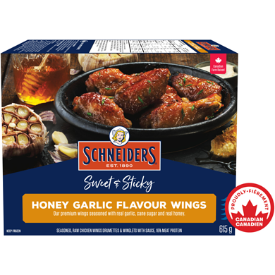 Schneiders Sweet & Sticky Honey Garlic Flavour Chicken Wings 615 g, $2.44/100g