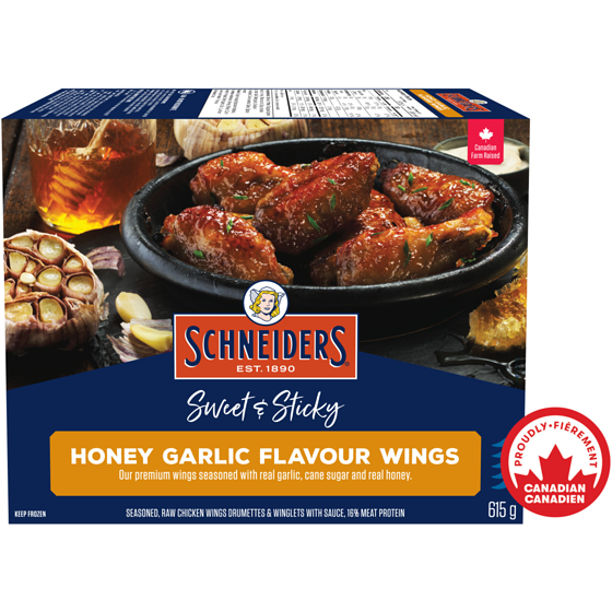 Schneiders Sweet & Sticky Honey Garlic Flavour Chicken Wings 615 g, $2.44/100g