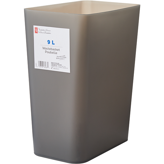 President's Choice 9L Wastebasket Gray 1 ea, $10.00/1ea