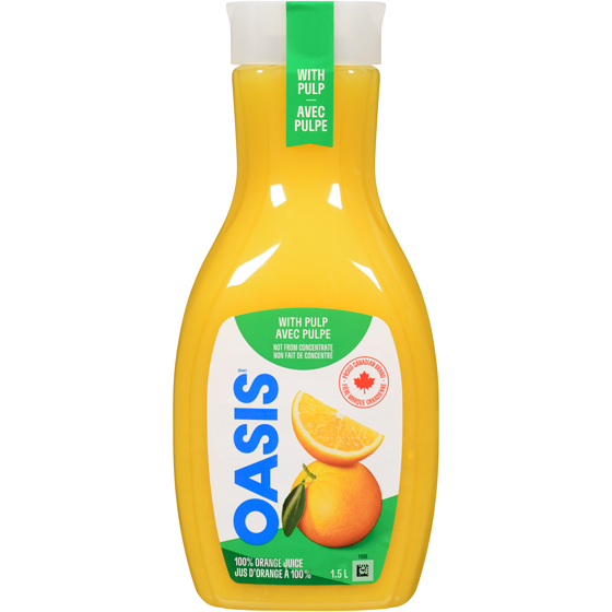 Oasis Orange Juice with Pulp, Not from Concentrate 1.5 l, $0.45/100ml