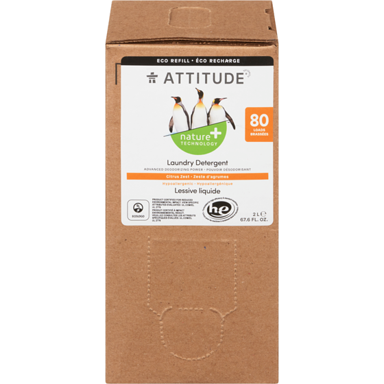 Attitude ATTI LESSIVE LIQ ZESTE AGRUMES 2 l, 0,75 $/100ml