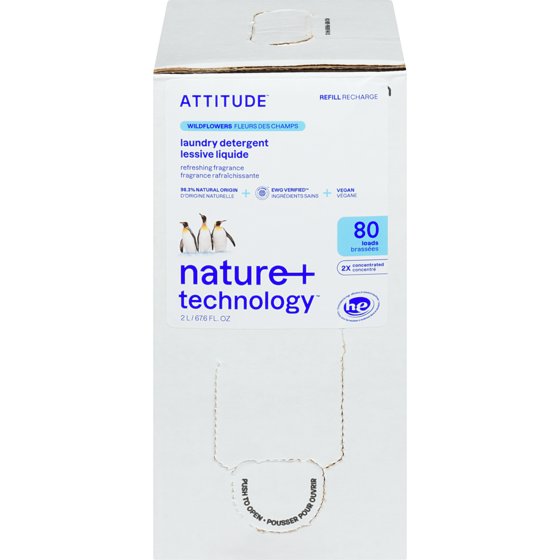 Attitude Nature + Technology Laundry Detergent Refill Wildflowers 80 Loads 2 L 2 l, $0.75/100ml