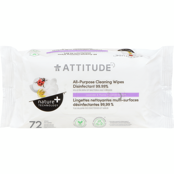 Attitude ATTI LINGETTES NETT DESINFECT 72 ea, 0,11 $/1ch