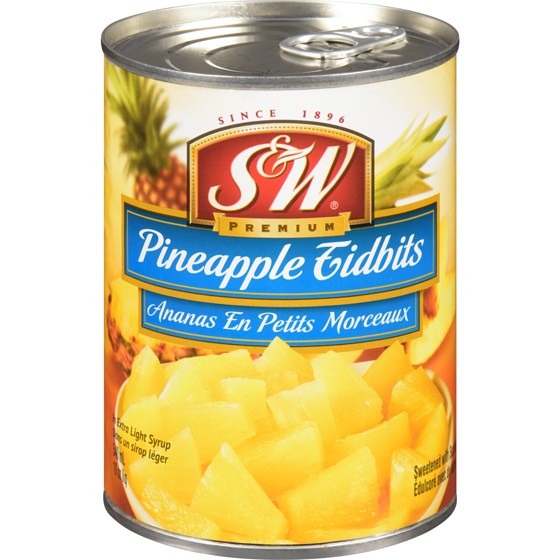 S&W Pineapple Eidbits In Extra Light Syrup 540 ml, $0.61/100ml