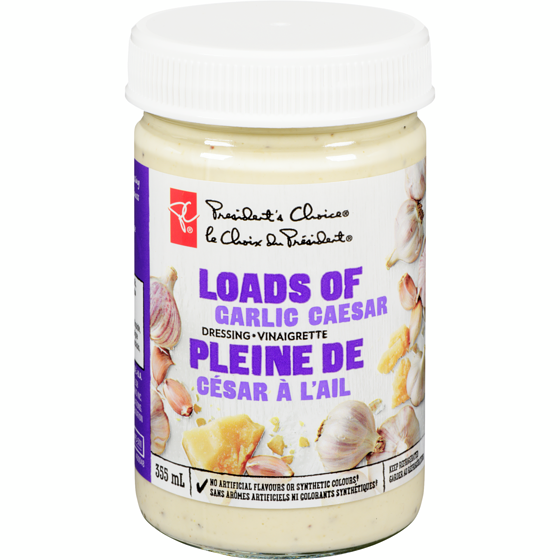 President's Choice Loads Of Garlic Caesar Dressing 355 ml, $1.55/100ml
